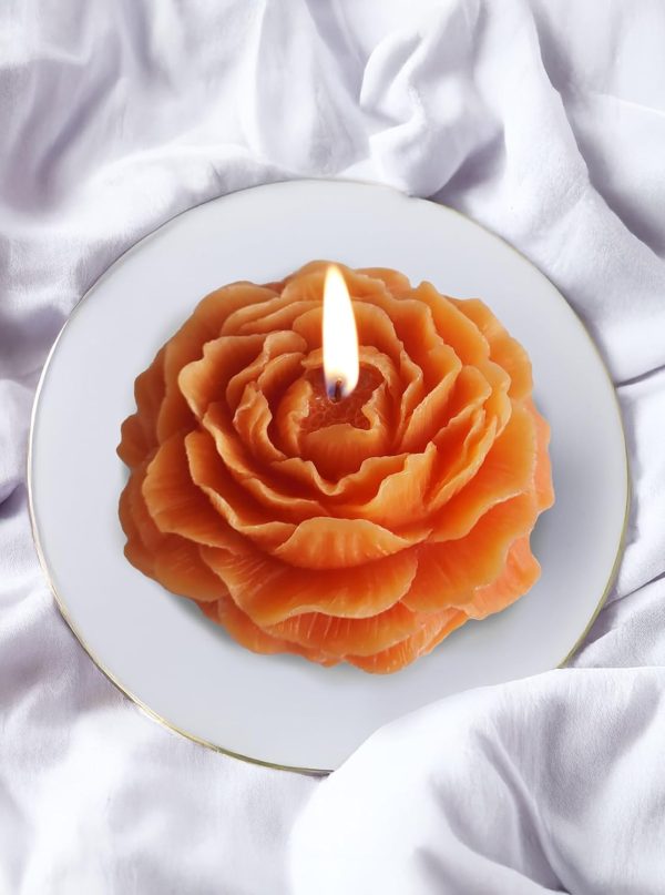 img-271bd0ea4acdec43f667 Peony Shaped Scented Candle in Orange