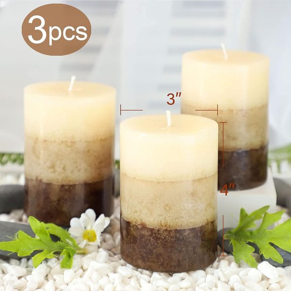 Vanilla Cupcake Scented Pillar Candles Set of 3