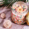 Vanilla & Peppermint Scented Candle in Decorative Jar