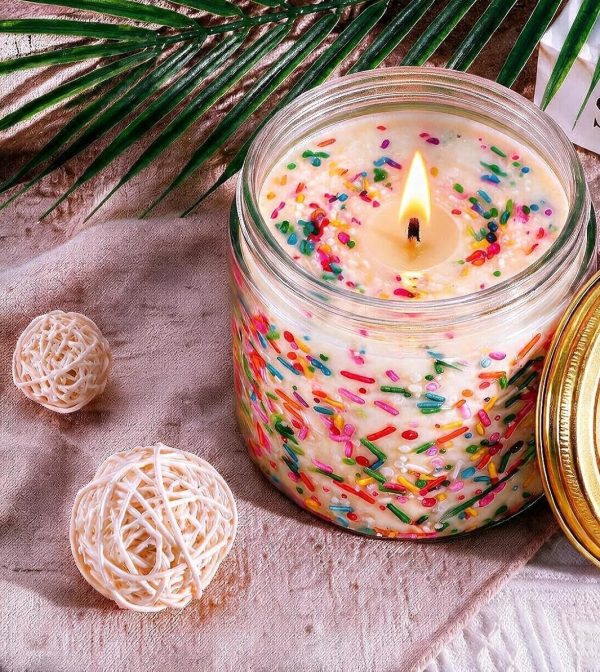 Vanilla & Peppermint Scented Candle in Decorative Jar