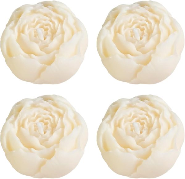 Flower-Shaped Scented Tea Lights, 4-Pack