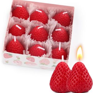 Strawberry Shaped Scented Candles 9 Pack