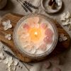 Handmade Vanilla Candle with Pink Crystal